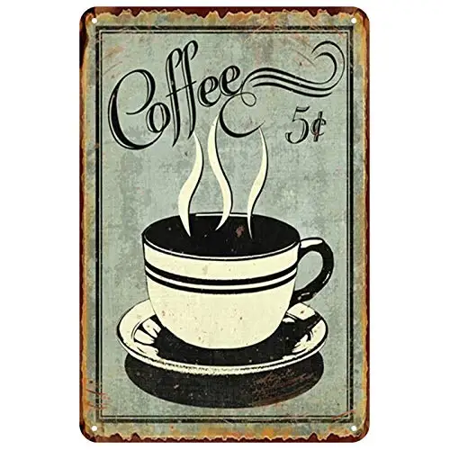 

Coffee Theme Metal Sign 20x30 cm Retro Door Wall Decor Tavern Hotel Kitchen Livingroom Barber Shop Decor 8x12 Inches Tin Sign