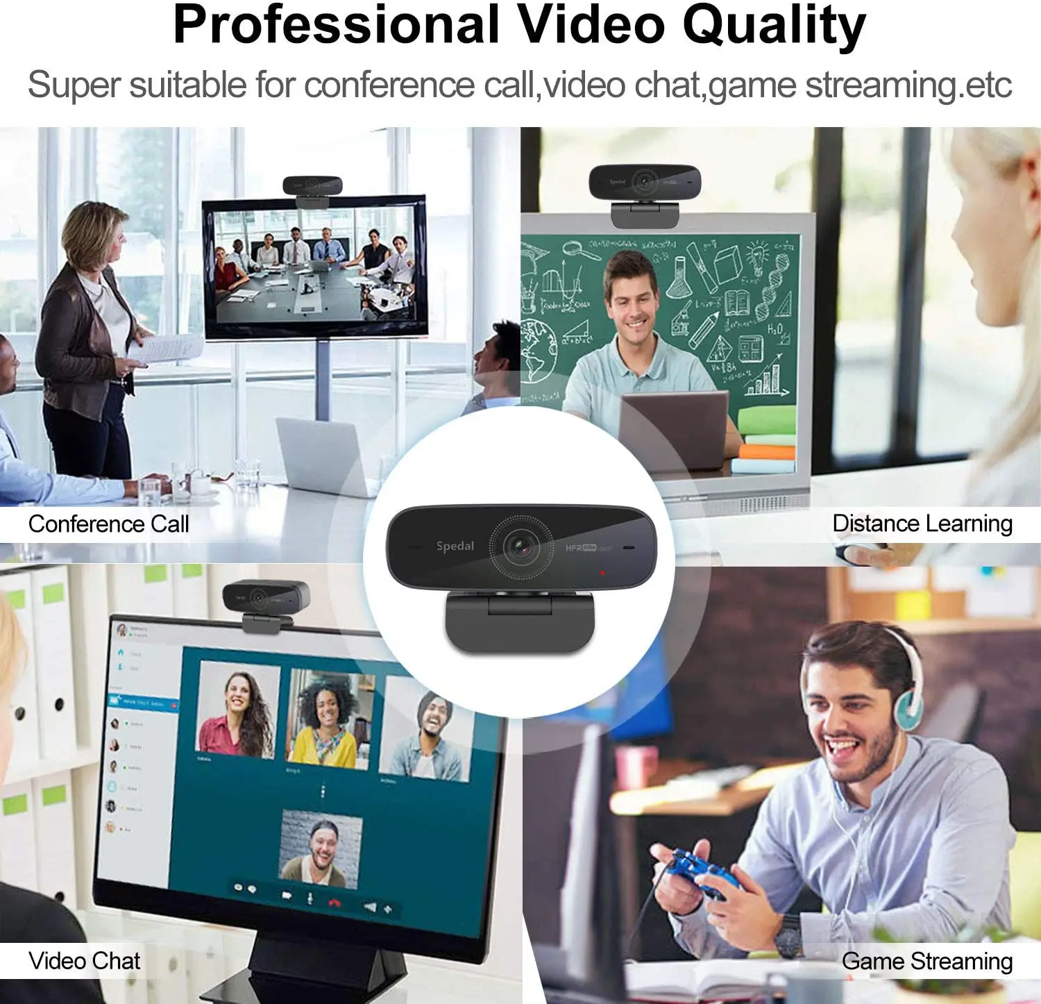 1080P HD USB Streaming Webcam with Microphone for Computer