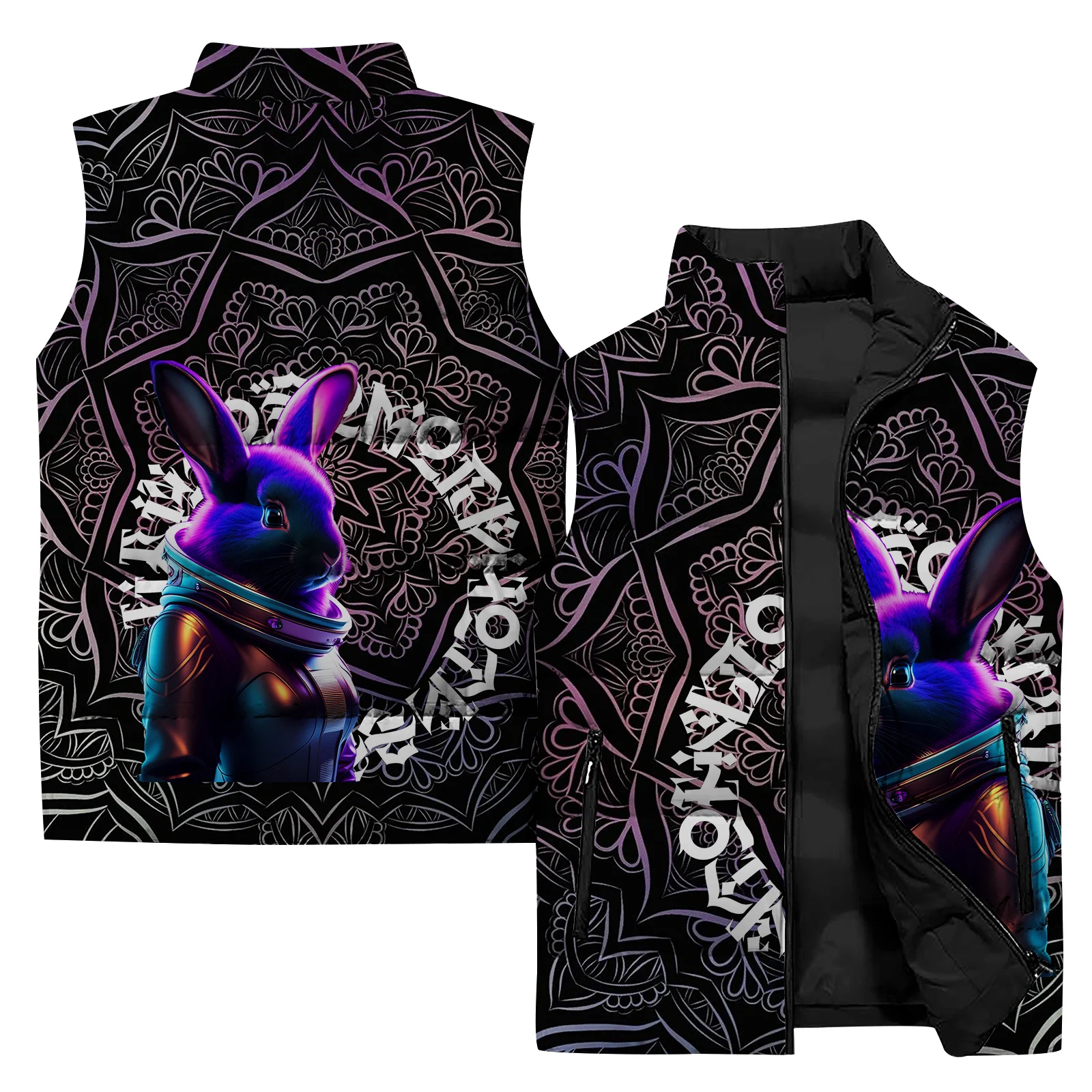 thumbnail image 4 of Chaleco para hombre, abrigo para deportes al aire libre, estampado 3D atractivo, chaqueta sin mangas para hombre, chaqueta de ciclismo cálida e informal a la moda para hombre, 4 of 5