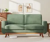 68" Green Loveseat Sofa, Comfy Corduroy with Spring Cushion, Solid Wood Frame, Modern Deep Seat for Bedroom , Customized 3