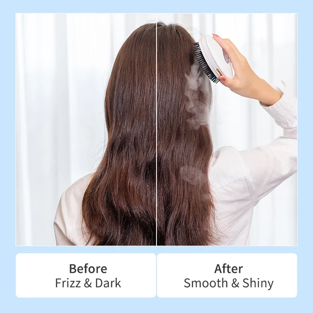 Electric Massage Brush Hair Comb Smoothing Straightening Spray Steam Scalp Head Household Hair Styler Tool for Frizzy Dry Hair - Image 4