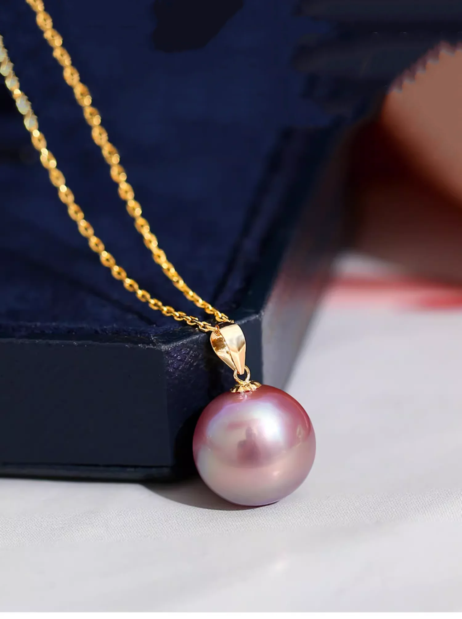 Bridesmaid Jewelry Gift Set - Freshwater Pearl & Cubic Zirconia Pendant Necklace In Gold, With Gift Box