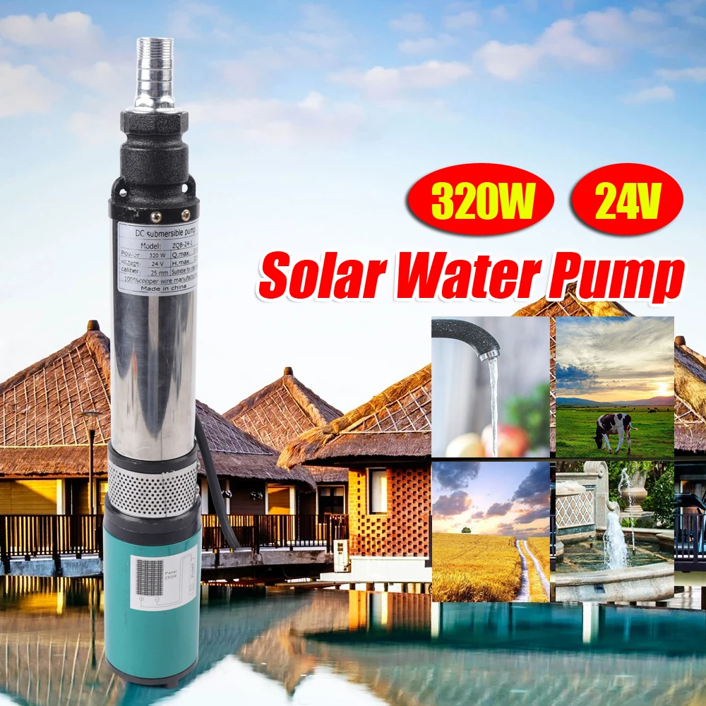 JENENSERIES Pompe à eau solaire 270 W DC 24 V, tête maximale 79,9 m, débit