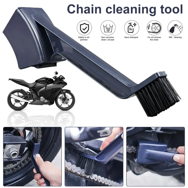 Motorcycle Bike Chain Cleaner Dual Heads Bicycle Cleaning Brush Reusable Bike Chain Gears Brush Cleaner Tool Durable Bicycle