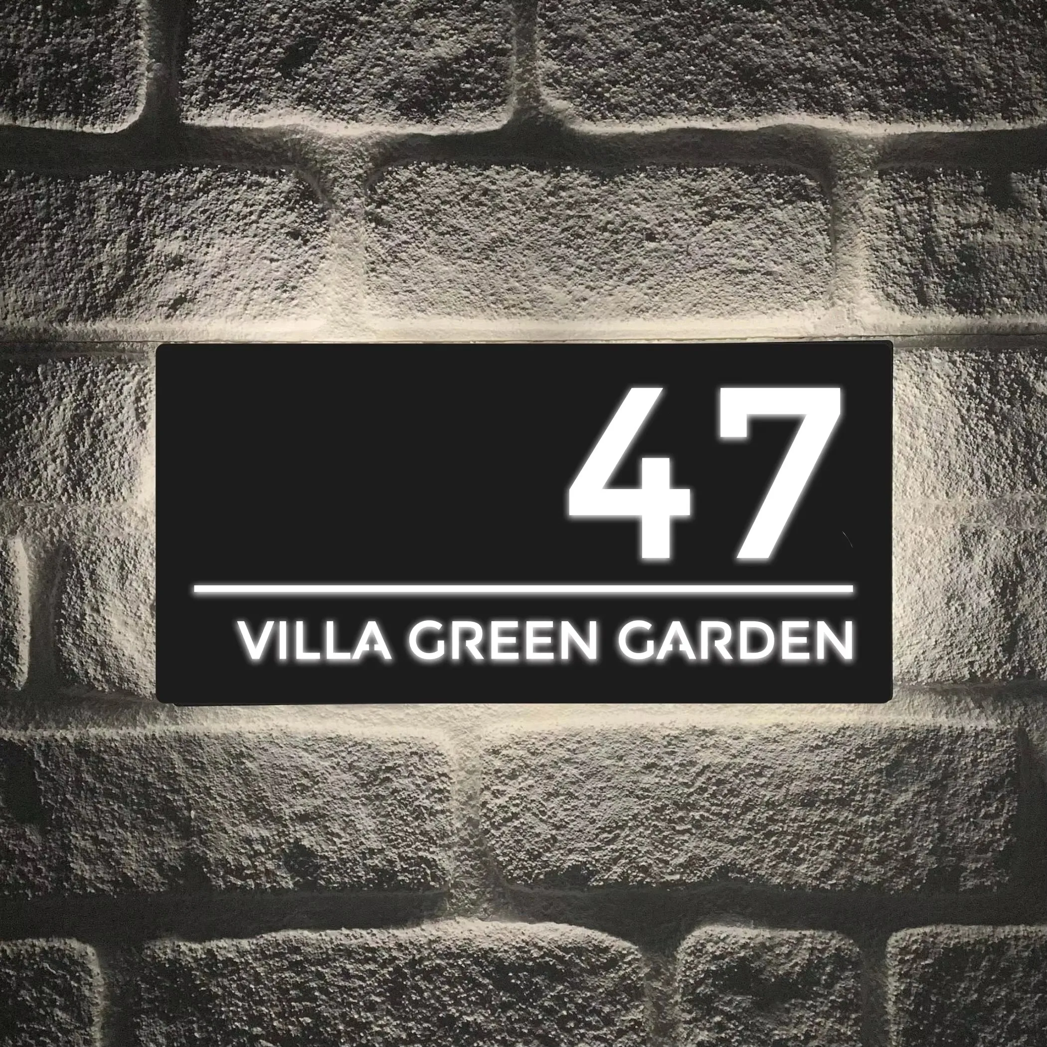 Personalized House Plaque Custom 3D LED Illuminated House Number Address Name Sign Outdoor Acrylic Plate Lighted Wall Display house number signs house wall plaques