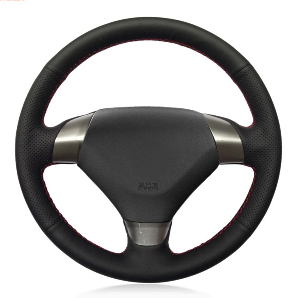 

Car Steering Wheel Cover Hand-stitched Black Genuine Leather For Honda Accord 7 Coupe 2003-2007 (3-Spoke)
