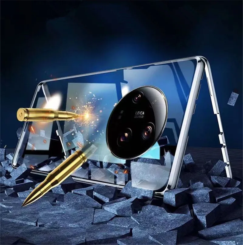

Для Xiaomi 14 ультра металлическая рамка двухсторонний стеклянный Магнитный чехол для телефона Xiaomi 14 ультра крышка объектива камеры
