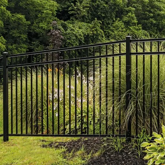 Favourite wrought iron fencing trellis gates flat top design aluminium boundary fence panels 4