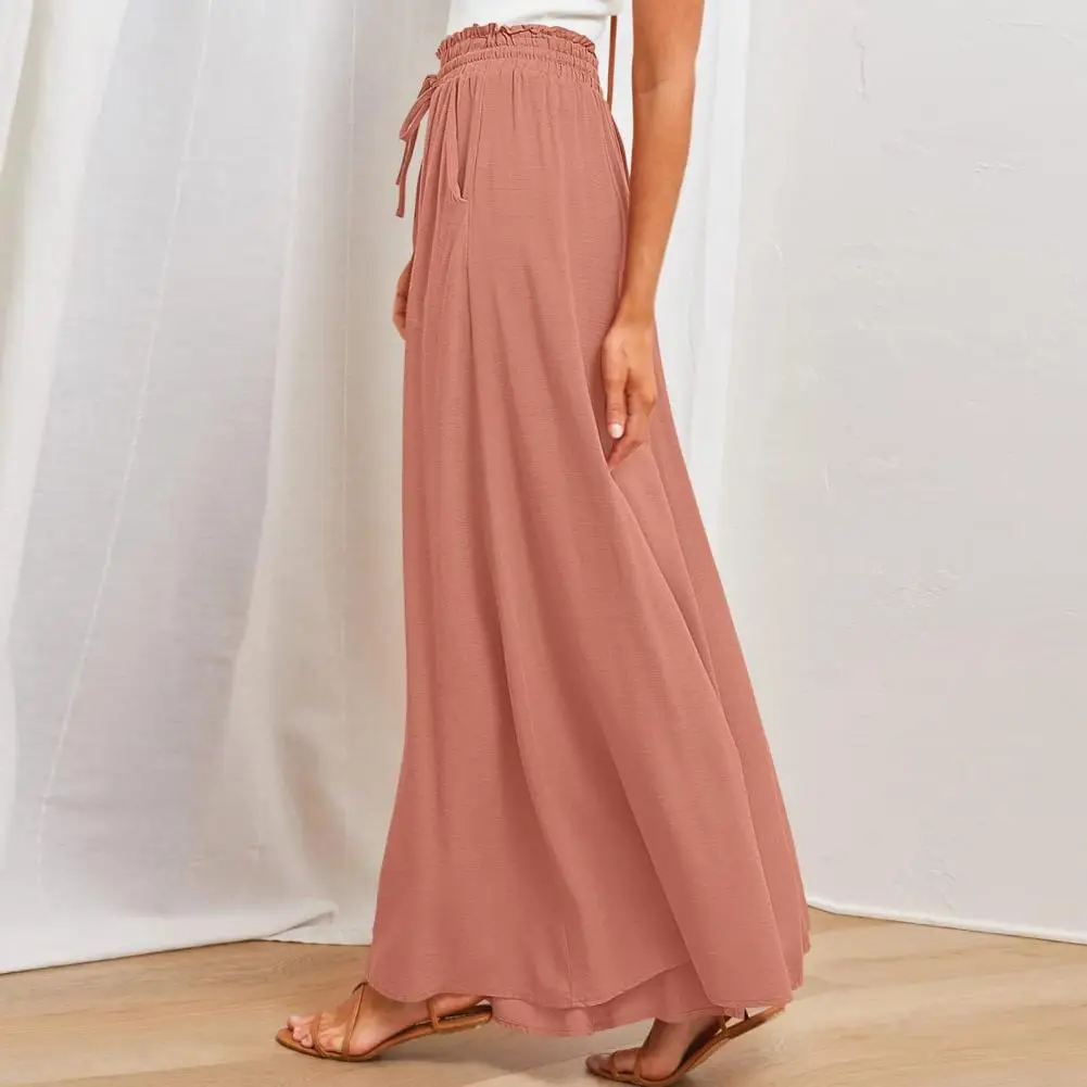 Beautiful Women Summer Pants Drawstring Trousers Lightweight Wide