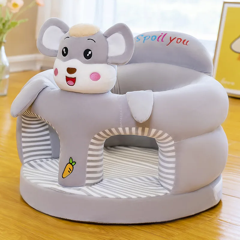 Cute Baby Sofa Support Seat Cover Plush Chair LearningTo Sit Feeding Chair Comfortable Toddler Nest Puff Washable Without Filler 3