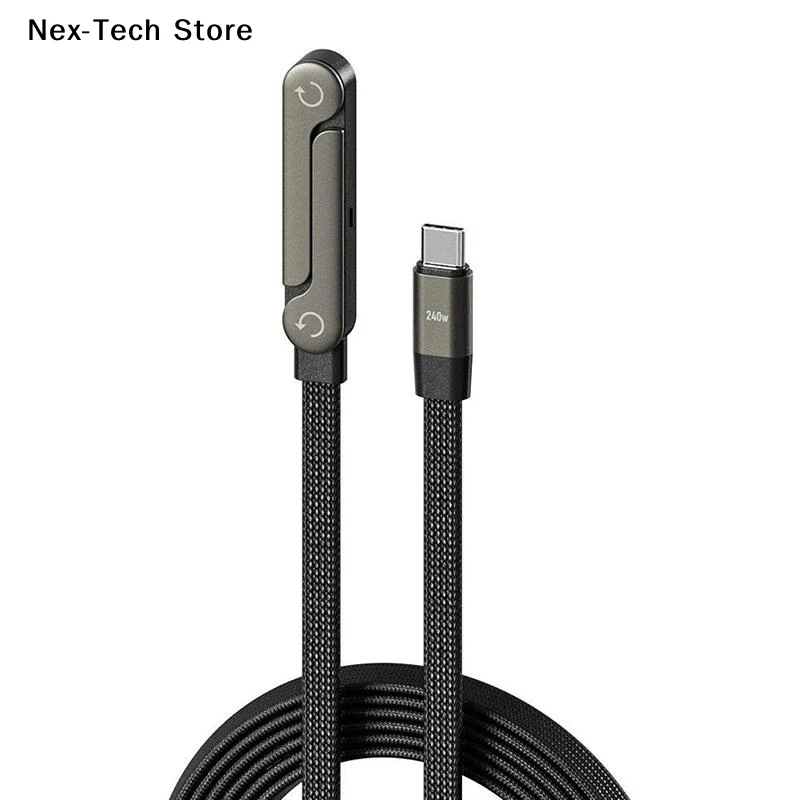 2-IN-1 Type-C 케이블 240W 고속 충전 데이터 케이블 접이식 휴대폰 홀더 다기능 게임폰 브래킷 듀얼 PD 케이블
