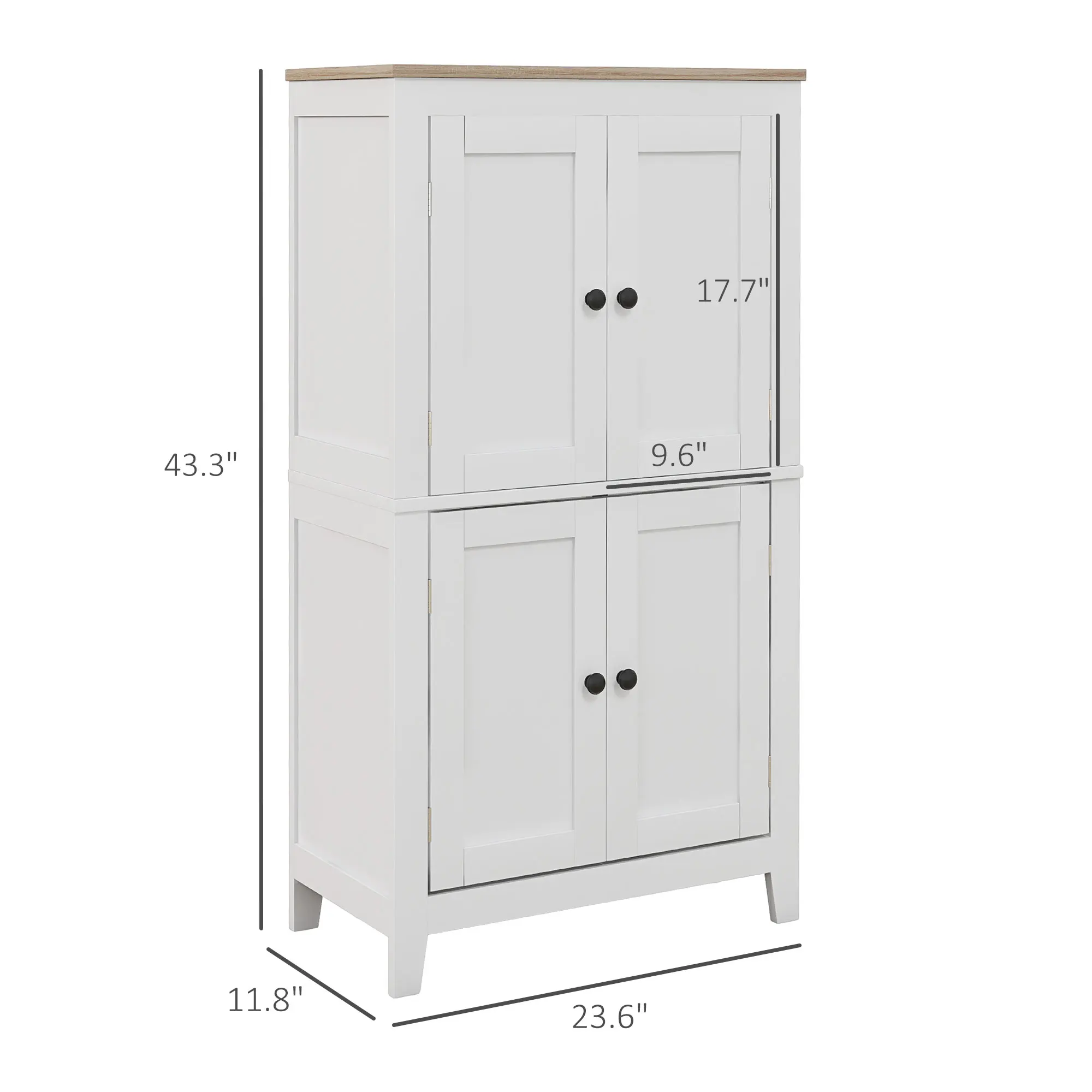 Homcom Bathroom Cabinet, Bathroom Floor Cabinet with Adjustable Shelves, Freestanding Storage Cabinet with Doors, White 3