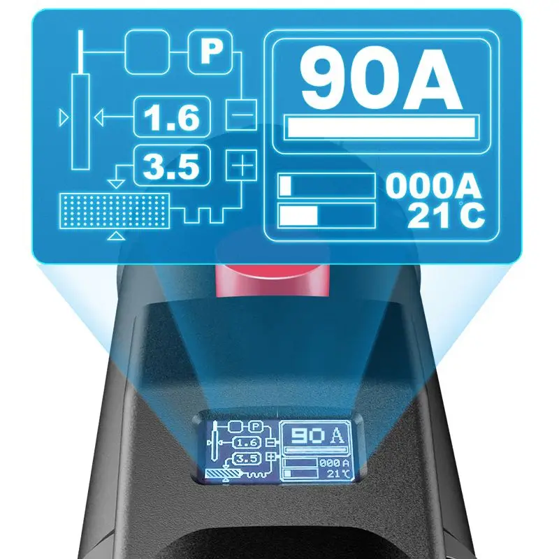 Smart Handheld Welder with Digital Display 2500W 90A Handheld IGBT Arc Welding Machine Automatic Digital Current Adjustment 220V 3