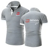 Hommes Polo Ayrton Senna Brésilien Formule 1 Légende Polos Graphique Surdimensionné Respirant Streetwear T-Shirts S-8XL 2