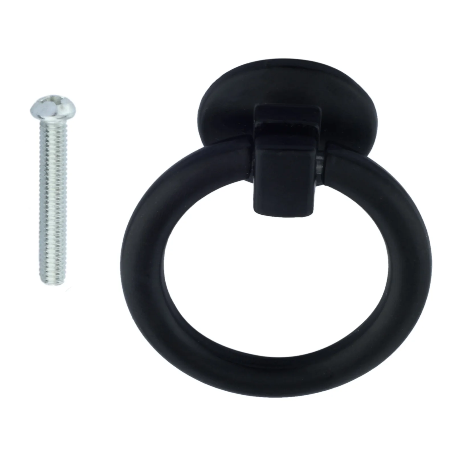 Black Vintage Round Ring Furniture Door Pull Handle for Jewelry Box Door Ring w/ Screw Retro Decor furniture knobs,mechanical equipment handles