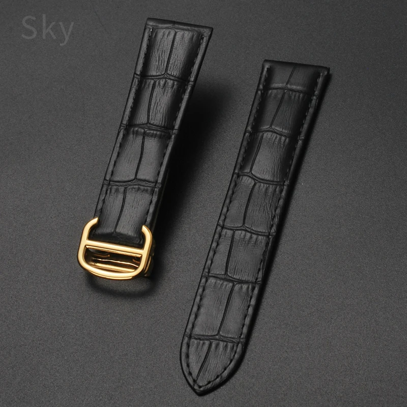 Per Cartier Tank Solo London Key Anti-Allergia Cinturino Flessibile Antisudore Uomo Vera Pelle Donna 16 18 20 22Mm Accessori