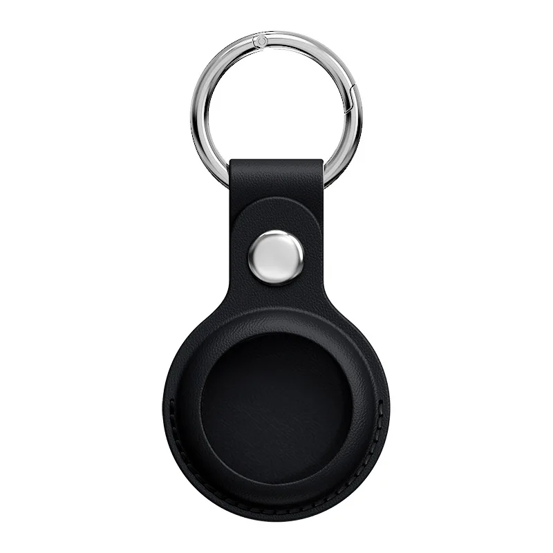 Leather Keychain for Apple Airtags Case protector Cover Bumper Shell Tracker Anti-scratch Air Tag Key Ring Holder Accessories