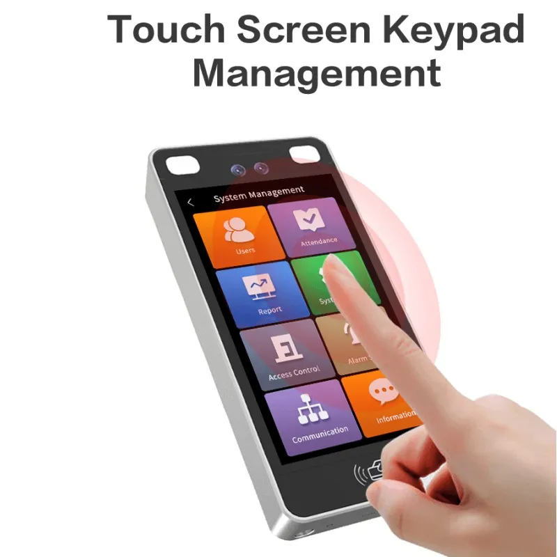 5 Inch IPS Dynamic face palm recognition Access Control System RFID Attendance with app