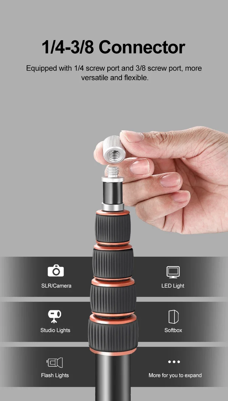Tripod LS255C LS285C 200cm 270cm Carbon Fiber /Aluminum Light Stand For Photogra