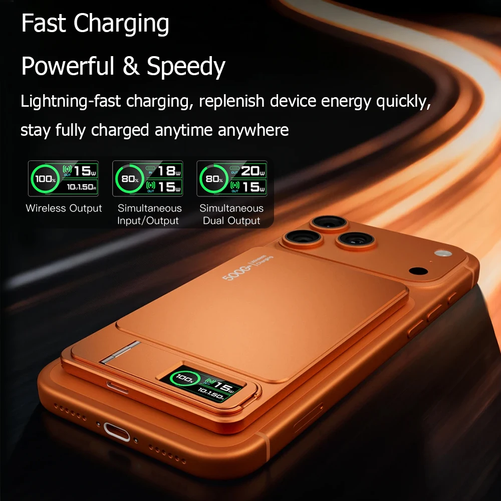 10000mAh 마그네틱 파워 뱅크 (MagSafe 호환), 20W 슬림 휴대용 무선 충전 외장 배터리 (아이폰 17, 16, 15, 14, 13 Pro Max 용)