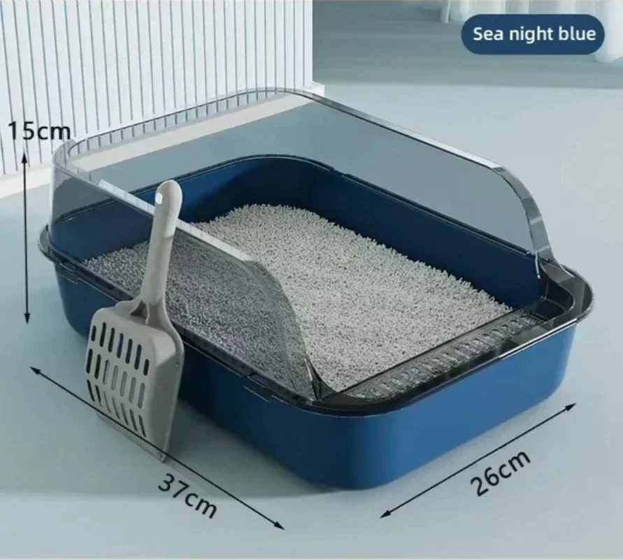 Kitty Sandbox Cat Litter Box Semi-enclosed Splashproof Cat Tray Toilet Cleaning Basin Supplies Pet Toilet Kitten Tray Bedpan cat litter box