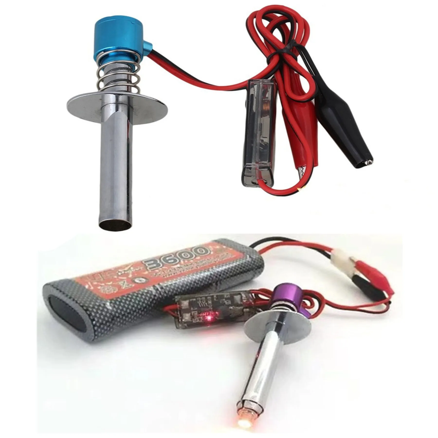 6-12V HSP 80100 bujía incandescente electrónica Cable de encendedor Clip salida Nitro 18 21 28 motor 1/8 1/10 1/24 piezas de accesorios de coche RC