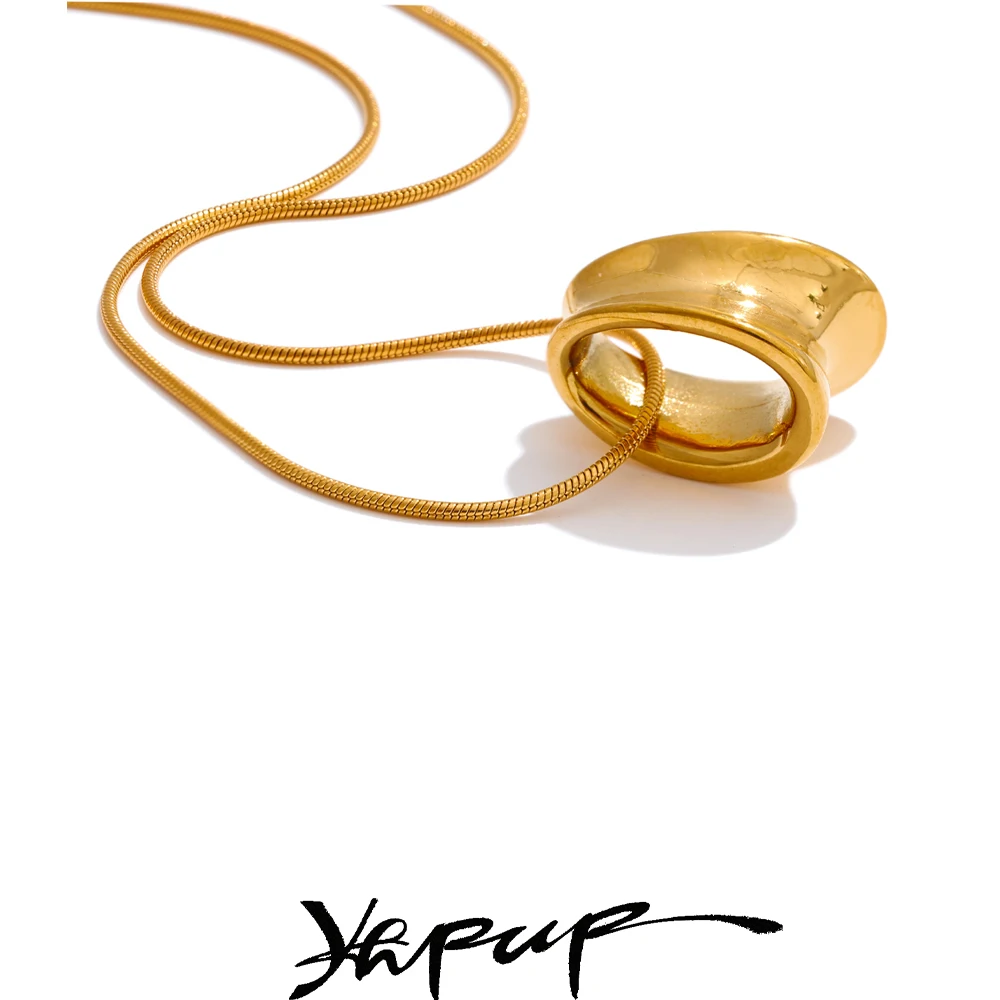 Yhpup Necklace Geometric Pendant Women