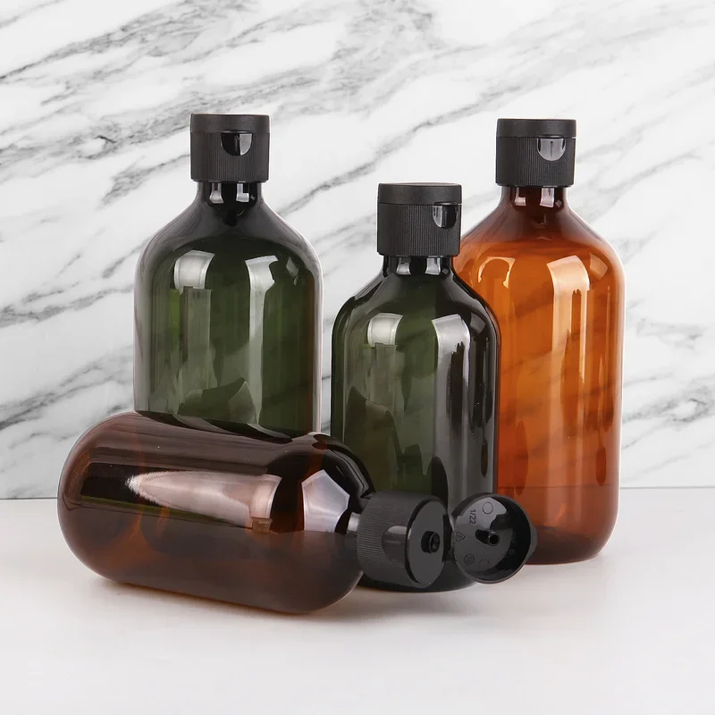 Refillable Bottle 300/500ML Shampoo Shower Gel Bottle Large Capacity Pure Dew No Spill Reusable Storage Container