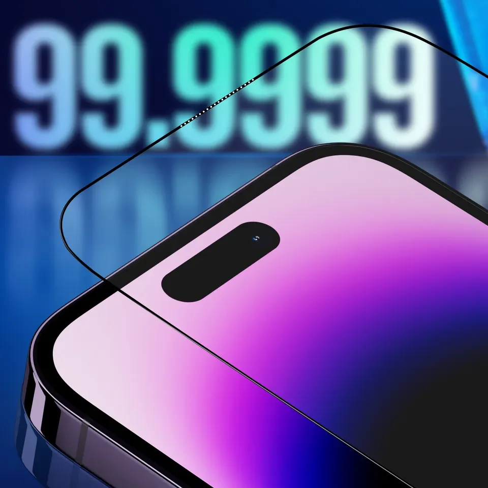 Original Blueo Sapphire for iPhone 15 pro MAX Screen Protector With Installation Tray For iPhone 15 Pro Screen Protector