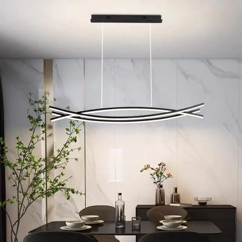 

LED Restaurant Chandelier Simple Strip Chandelier Bar Counter Lamps Hotel Front Desk Studio Top Light