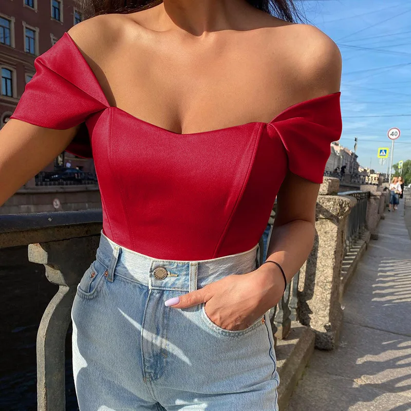 Elegant Satin Bow Tie Corset Top for Women Summer 2022 Fashion Sleeveless Backless Cropped Tops Club Party Clothes