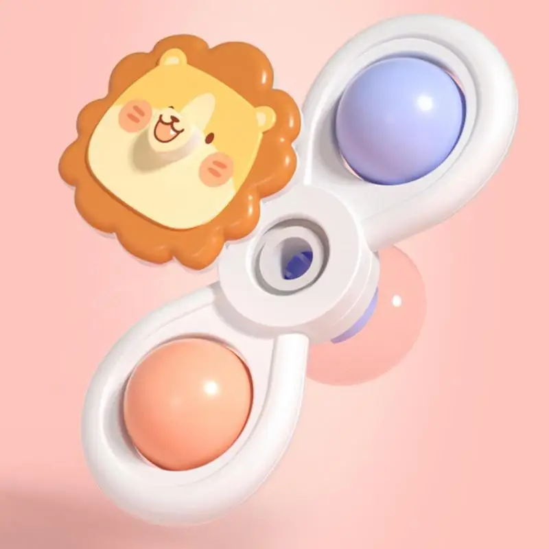 Sensory Spinner Toy 3pcs Cute Bath Tub Spinner Toys Toddler Bath Toys For Refrigerator Window Dining Table Bench Tub 4