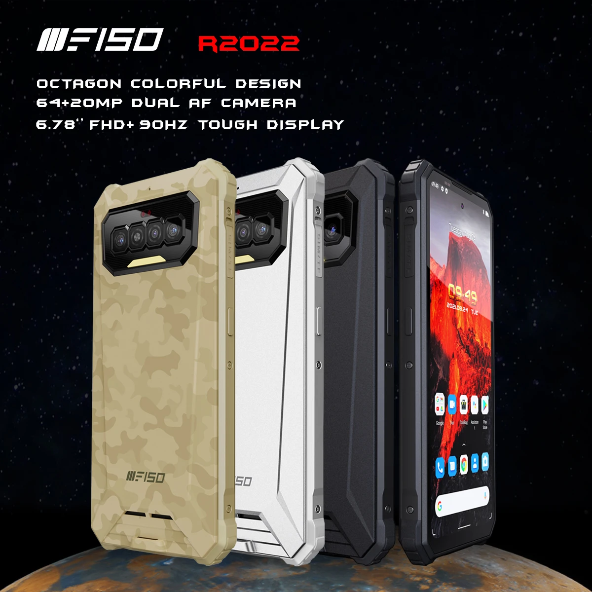 8gb ddr3 IIIF150 R2022 64MP+20MP AF Night Vision 6.78'' FHD 90Hz Smartphone IP68/69K Waterproof G95 8GB+128GB 8300mAh NFC Rugged Phone 8gb ddr4