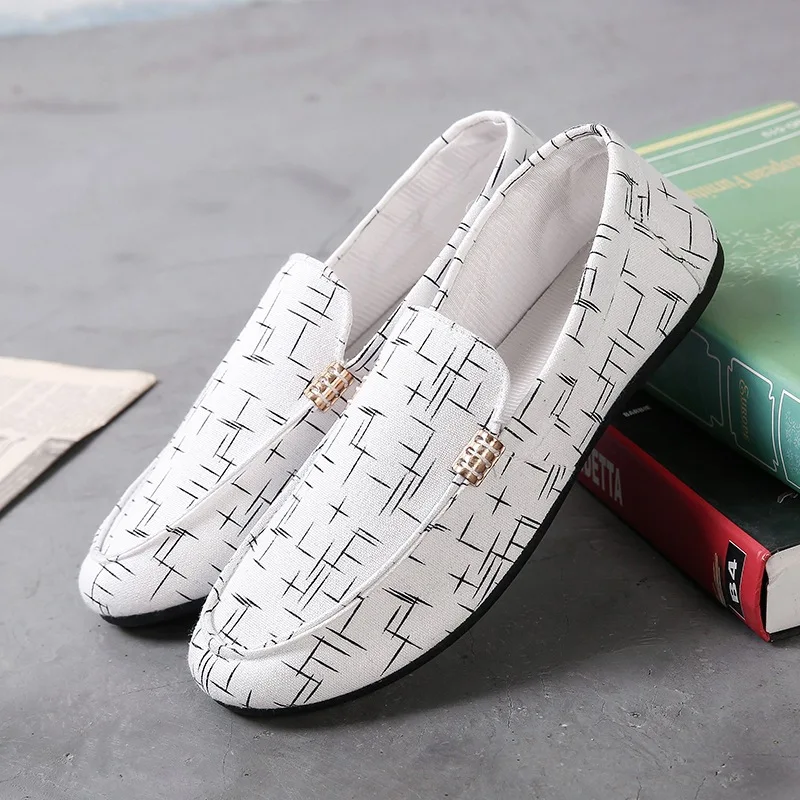 Men's Solid Color Slip On Canvas Loafer Shoes Comfy Non Slip Lightweight Breathable Walking Shoes For Men's Outdoor Activities 6