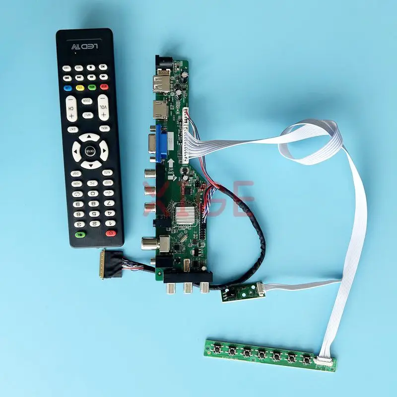 

Плата контроллера для LTN156AT14 LTN156AT15, дисплей для ноутбука, DVB цифровой сигнал, Комплект «сделай сам» USB + DHMI + VGA + 2AV 40-контактный LVDS 15,6 "1366*768