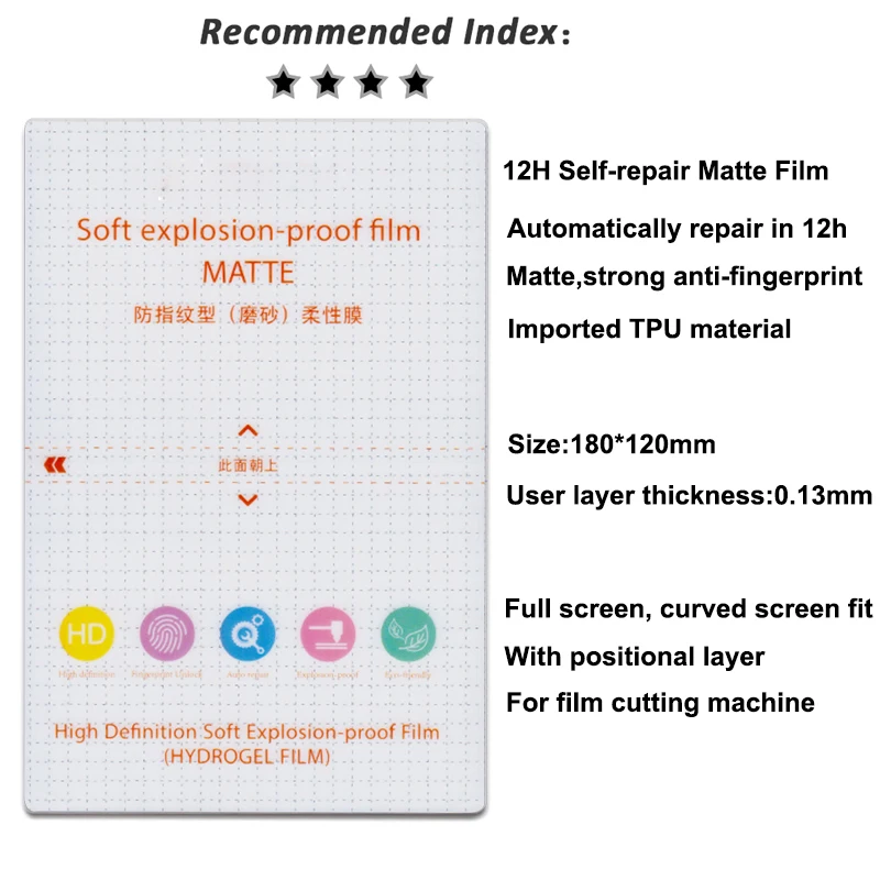Vormir 50Pcs Self Healing Hydrogel Film for SS 890C Cutting Machine Hidrogel Screen Protectors for Cellphones Front Rear Films