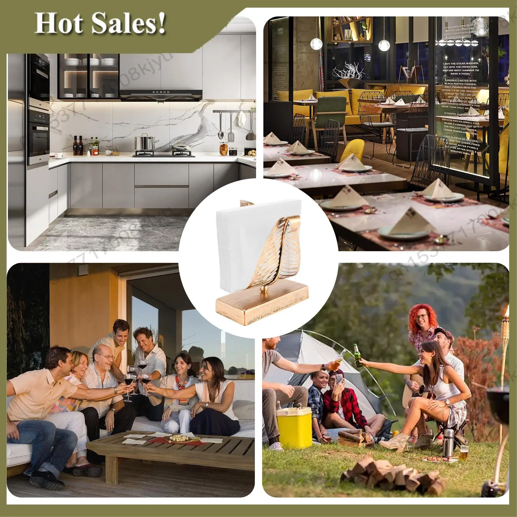 -A23G 잎 디자인의 독립형 현대식 냅킨 홀더, 데스크탑 종이 타월 디스펜서, 냅킨 보관함