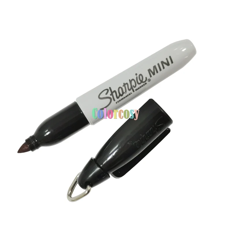 シャーピー ミニ油性マーカー キャップクリップキーホルダー付き、細字