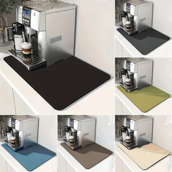 VIKAMA Piatto di Essiccazione di Colore Puro Piatto Assorbente Stoviglie Tappetino da Cucina Macchina da Caffè Tavolo Diatomacea Terra Drenaggio Tappeto Antiscivolo 1