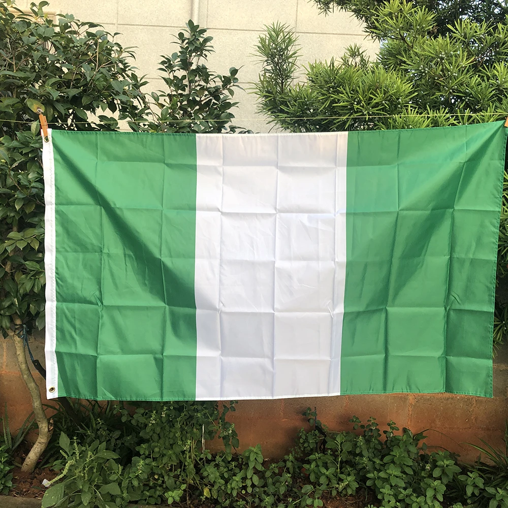 Z-One Bandiera Nigeria Flag 3 X5Ft 90X150Cm Poliestere Appeso Super Poly Football Flag Indoor Outdoor Flag
