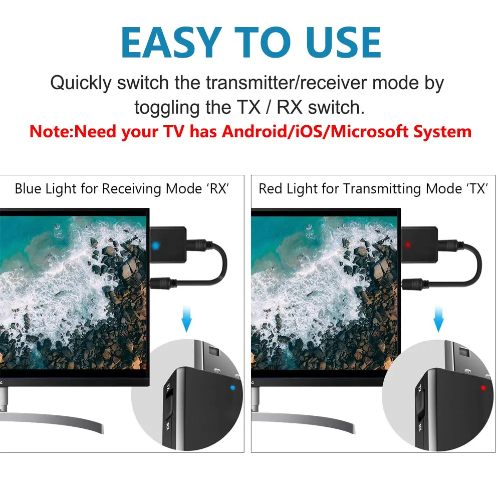 USB Bluetooth 5.0 Transmitter Receiver 3 In 1 EDR Adapter Dongle 3.5 AUX for TV PC Headphones Home Stereo Car HIFI Audio Adapter