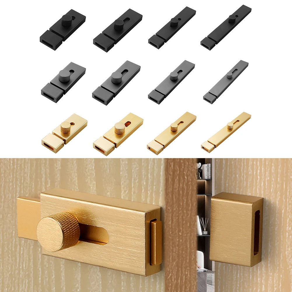 Door Latch Door Lock Cylinder Door Bolts Catch Lock Aluminum Alloy Garden Gate Shed Toilet Barn Sliding Bolt