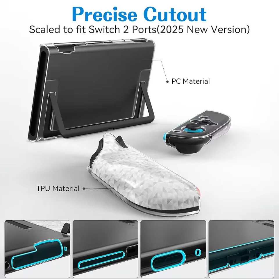 Transparent Shockproof Protective Case for Nintendo Switch 2 Console