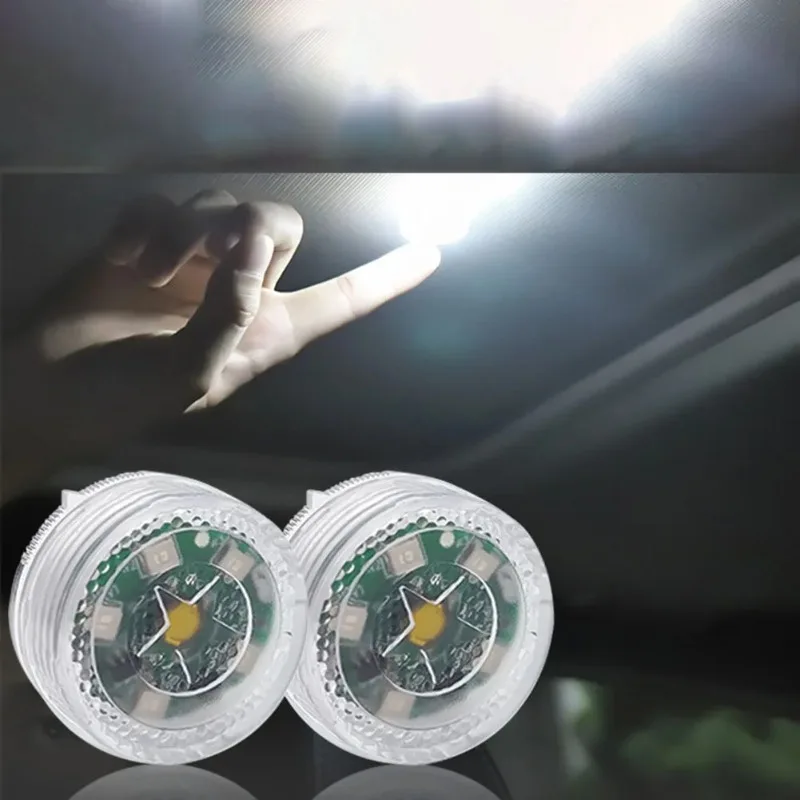 1x Car Mini- Interior Touch- Switch Light- 5LED Small- Sensor Roof Reading Bulb Ceiling Lamp Interior- Wireless Battery Light