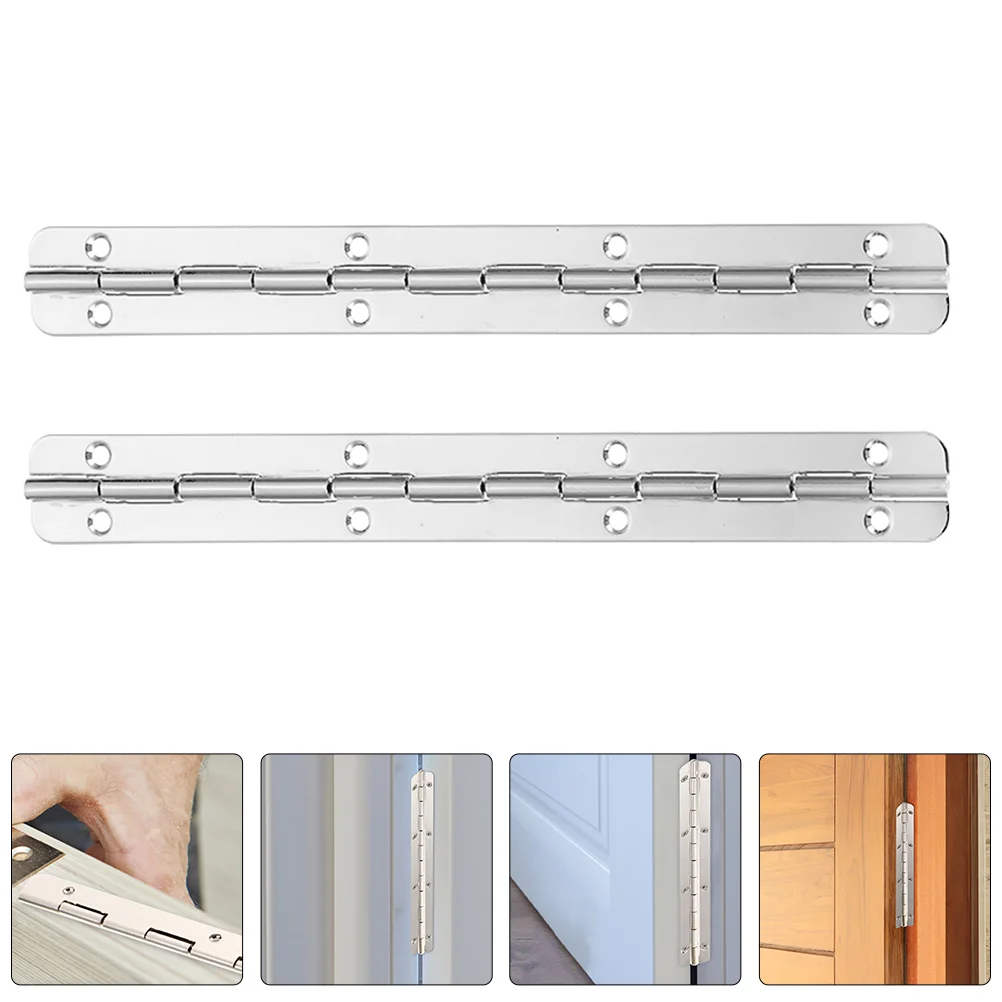 Stainless Steel Cabinet Hinges 2 Pcs for Crafts Heavy Duty Piano Cabinet Box Long Window