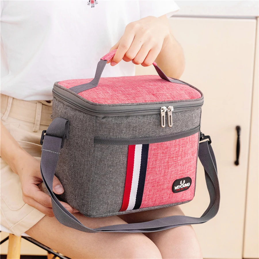 8L Insulated Lunch Bag Cooler Bag Thermal Portable Lunch Box Ice Pack Tote Food Picnic Bags Work Storage