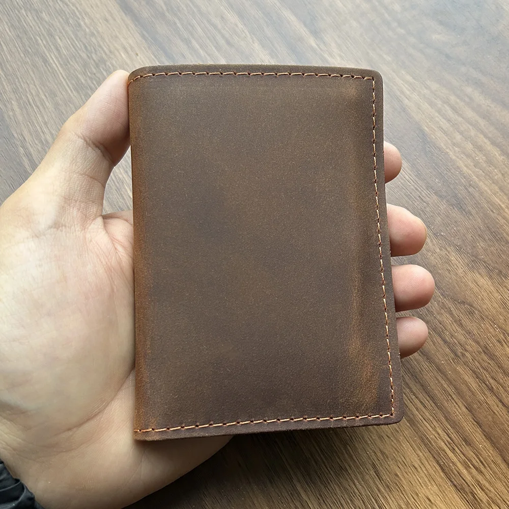 Tanio Ręcznie robiony portfel na karty kredytowe styl Vintage minimalistyczny