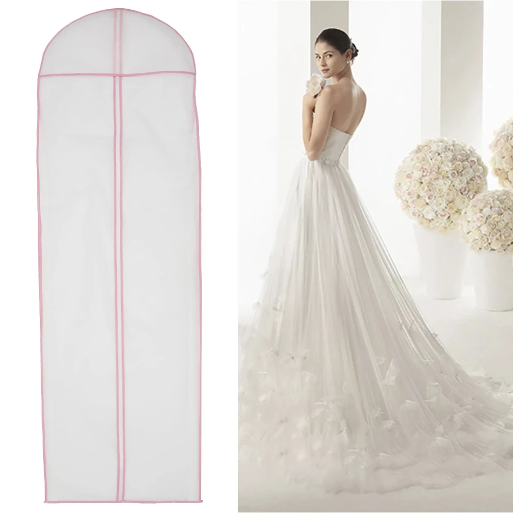 180cmLongWeddingDressDustCoverwithZipperNonwovenFabric