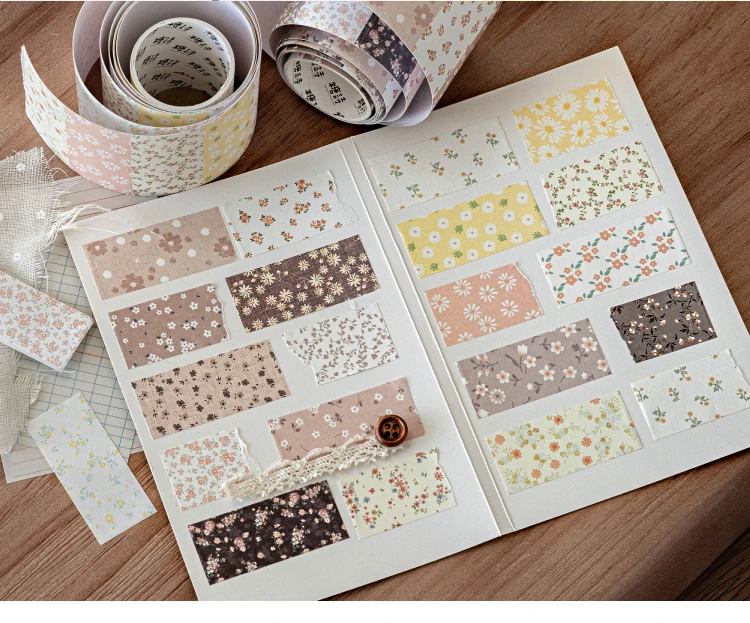 50 mm * 2 m/Rollen INS Masking Tapes Floral Collection Dekor Label Aufkleber für Journal Scrapbooking Tagebuch Album Briefpapier Klebeband – Detail 11