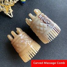

Natural Horn Massage Comb Wide Teeth Scalp Meridian Scraping Head Body Acupoint Massage Brush Acupuncture Therapy Anti Hair Loss